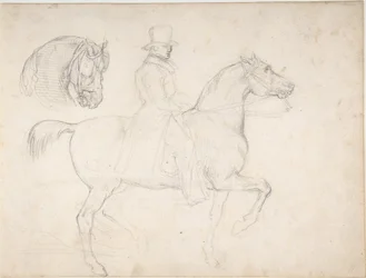 « Homme à cheval » et « Étude de tête de cheval »
