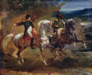 Napoléon Bonaparte donnant un ordre à un officier supérieur, peinture attribuée à Théodore Géricault, Guerres napoléoniennes