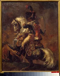 Officier de chasseur à cheval de la Garde impériale chargeant