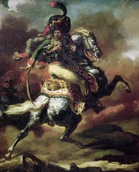 Officier de hussards chargeant à cheval