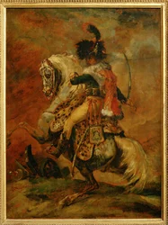 Officier de Chasseurs a Cheval de la Garde Imperiale, chargeant. Salon 1812 ...
