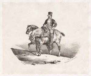Facteur ou deux chevaux attelés