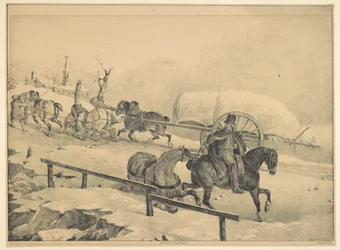 Roulier montant une côte (A Cart Driver and a Postilion on a Hillside)