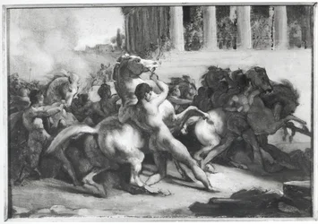 Étude pour la Course des chevaux barbares