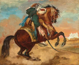 Turc monté sur un cheval couleur châtaigne, vers 1810