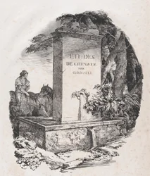 Abreuvoir, page de titre de Études de Chevaux, 1822