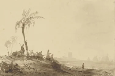 Bédouins sous un palmier