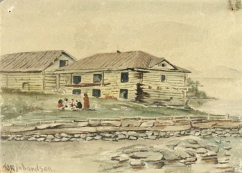 Bâtiments en ruine, Alaska, 1884