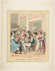 Plaisirs théâtraux, Planche 5 : Festin dans le salon, vers 1835