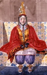 Costume de mariage porté par une mariée algérienne pendant les huit jours de la cérémonie