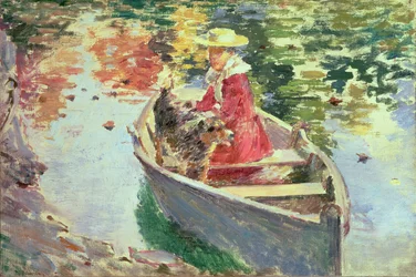 Mlle Motes et son Chien Shep, 1893