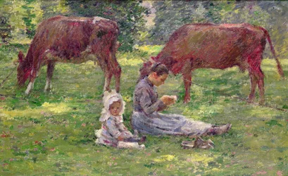 Observer les vaches (huile sur toile)