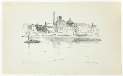 Battersea depuis la rivière, marée basse