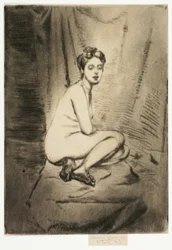 Figure de femme accroupie