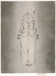 Pierrot en pied, portrait de Lady A. C.