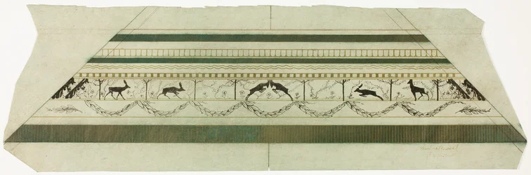 Cadre à motif de cerf et de fleurs (section inférieure du cadre)