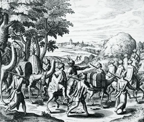 Caravane de marchands arabes voyageant d