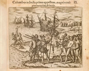 Christophe Colomb débarquant sur l