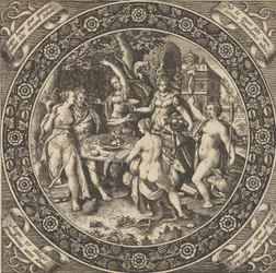 Scène avec une fête de l