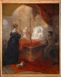 Saint Francois de Paule prophetisant un fils à Louise de Savoie ...