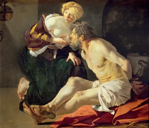Charité romaine : Cimon et Pero (huile sur toile)