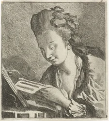 Jeune femme lisant une partition