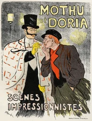 Art. Divertissement. Les chanteurs Mothu et Doria. Affiche par Steinlen, France