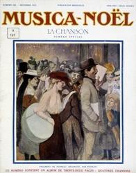 Magazine « musica Noel », numéro spécial chanson de décembre 1913. La couverture consiste en un fragment de panneau décoratif de Steinlen.