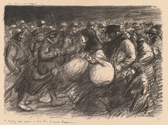 War Sketches: The Two Processions (Croquis de guerre: Les deux cortèges – “Ayez pas peur - on les a - et bien!”)
