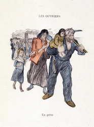 Travailleurs : en grève dans "Dans la vie" par Steinlen 1901
