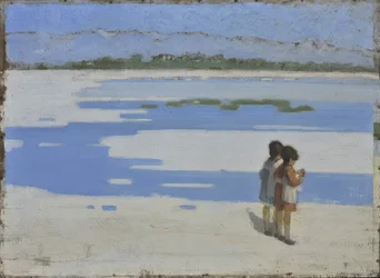 Deux enfants sur la plage