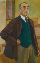 Autoportrait en gilet vert, 1924