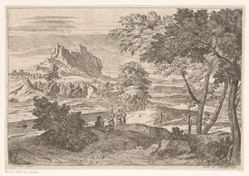 Paysage arcadien avec figures et lapins, Suite de Paysages (titre de la série)