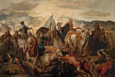 Cavaliers arabes emportant leurs morts