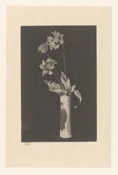 Fleurs dans un vase avec motifs chinois (La Chine)