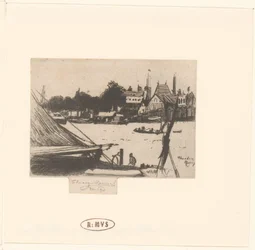 Vue de la rivière avec des bateaux