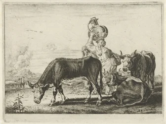 Vaches et deux laitières