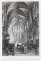 Intérieur de la cathédrale de Southwell, Nottinghamshire (gravure)