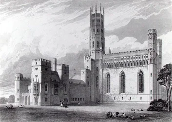 Abbaye de Fonthill depuis le sud-est, de «Illustrations graphiques et littéraires de l