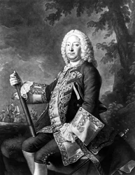 Amiral John Byng, gravé par Richard Houston, vers 1760 (mezzotint)
