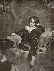 Portrait de Maître Lambton enfant, Charles William Lambton, le Garçon Rouge, gravure d