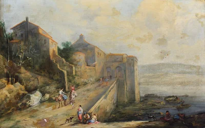 Scènes côtières méditerranéennes (huile sur toile)