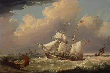 Le brick anglais "The Guide" entrant dans l