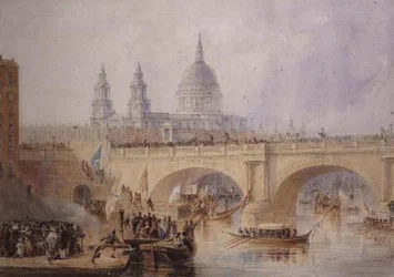 Débarquement du Lord Maire au pont de Blackfriars, vers 1830