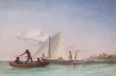 La Longue Barque du Messager attaquée par des Indigènes
