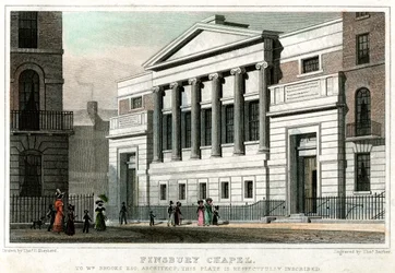 Chapelle de Finsbury, Cité de Londres, 1827