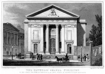 La chapelle catholique, Finsbury, Londres, 1827