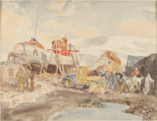 Chargement de charbon, North Quay, Akureyri, Islande