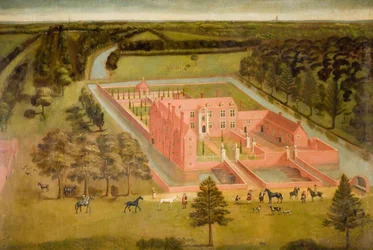 Vue de Perry Hall près de Birmingham, 1730