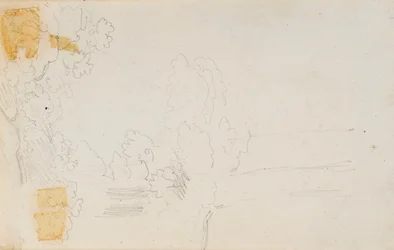 Un paysage et des arbres (verso)